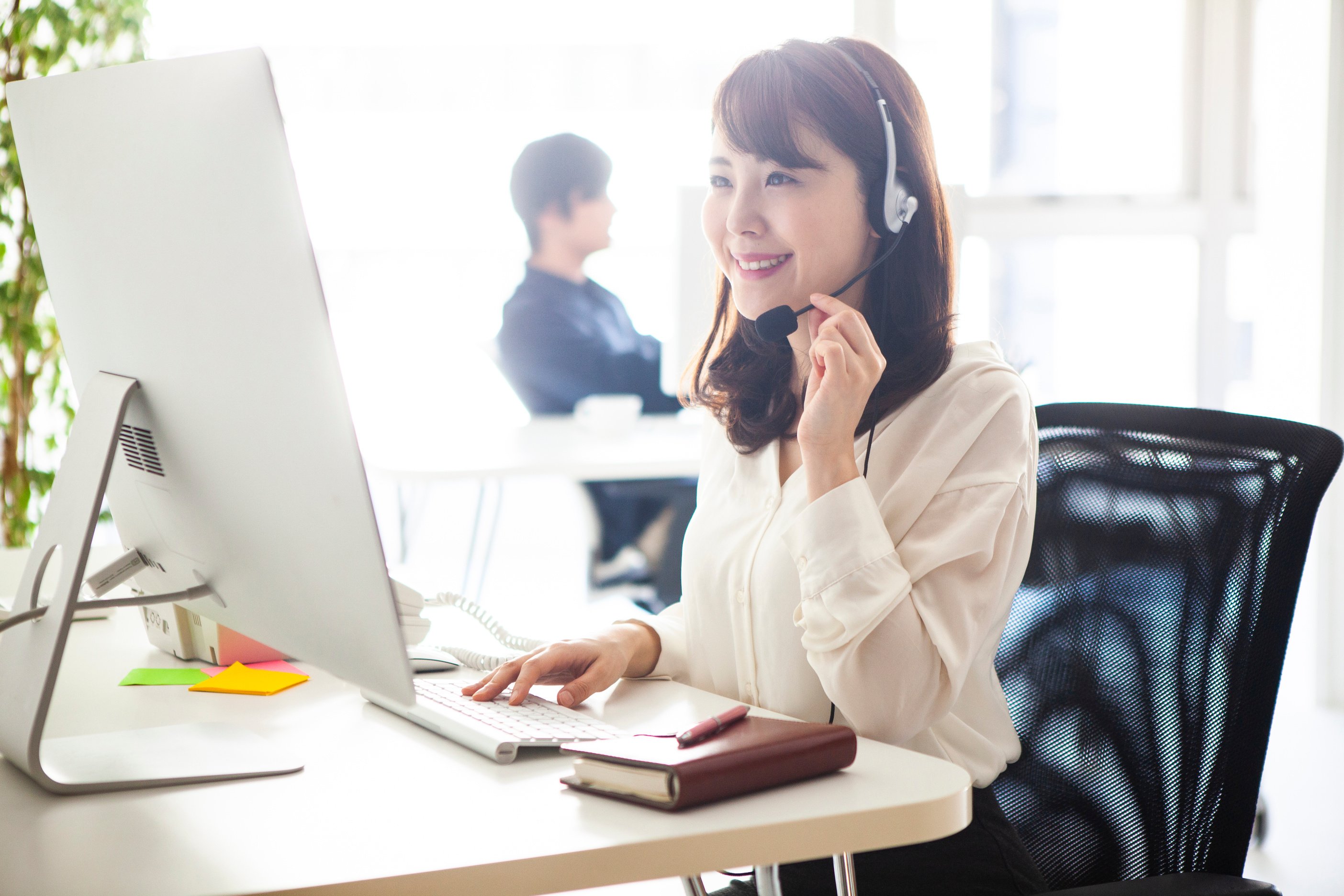 Female staff of customer service